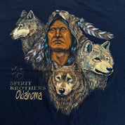 J- Vintage Oklahoma Spirit Brothers Wolves Graphic Made In USA Single Stitch Tee - XL