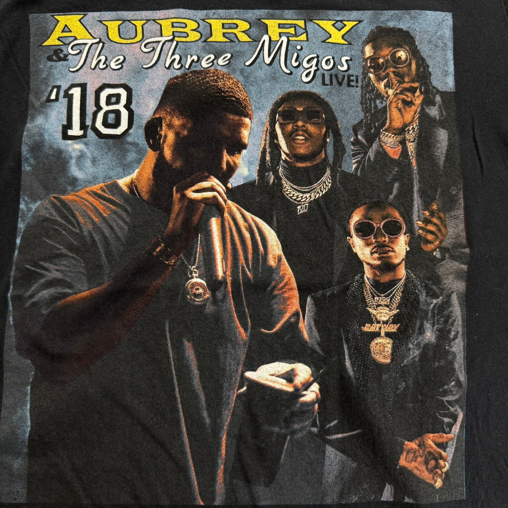 J- '18 Drake Aubrey & The Three Migos Live Tour Picture Tee - M