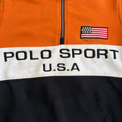 J- Polo Sport RL USA Embroidered Text Quarter Zip Crewneck - M