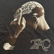 J- Tupac Flipping The Bird & Text Graphic Tee - XL