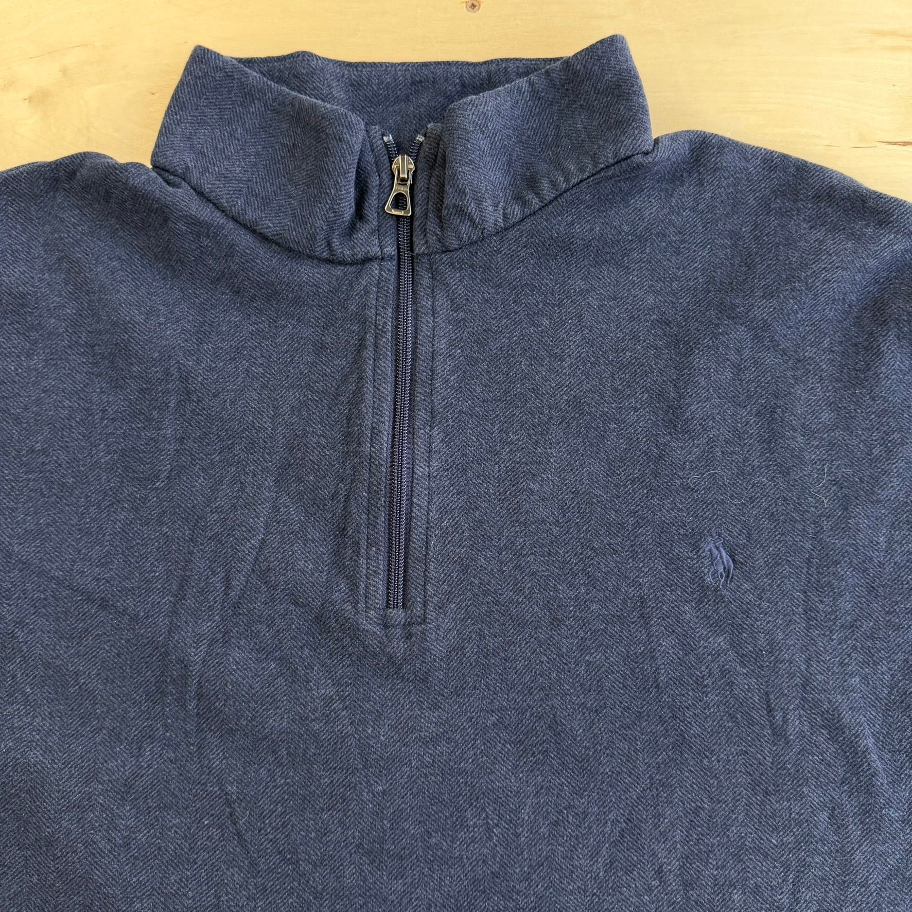 J- Polo RL Embroidered Logo Quarter Zip Crewneck - 2XL