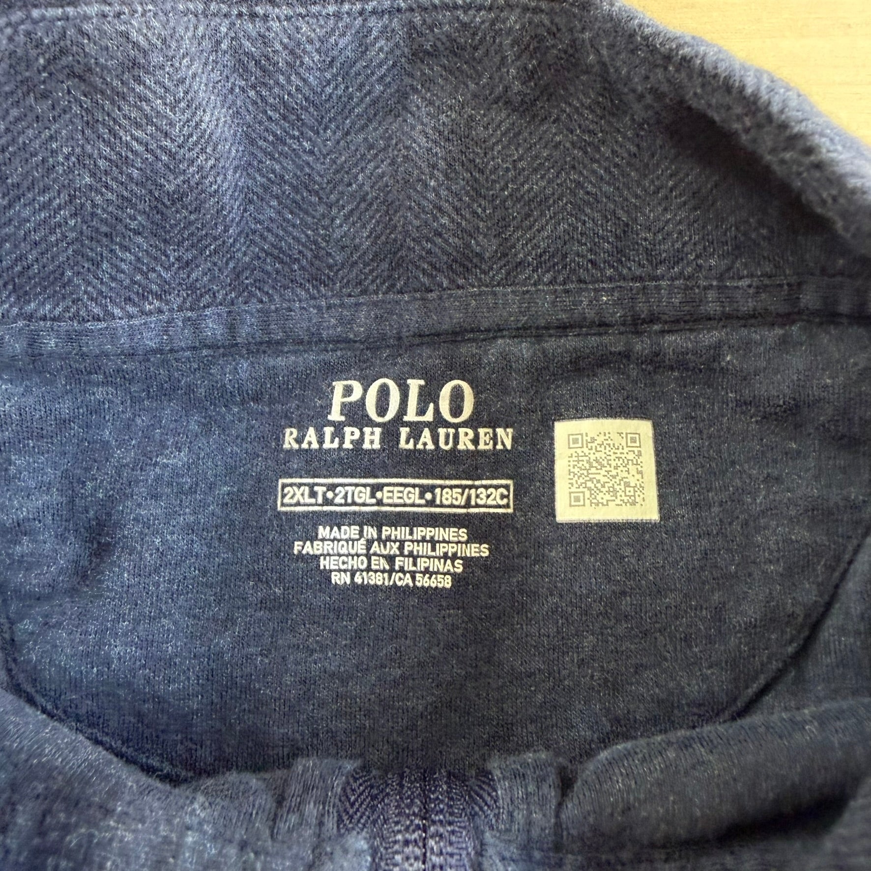 J- Polo RL Embroidered Logo Quarter Zip Crewneck - 2XL