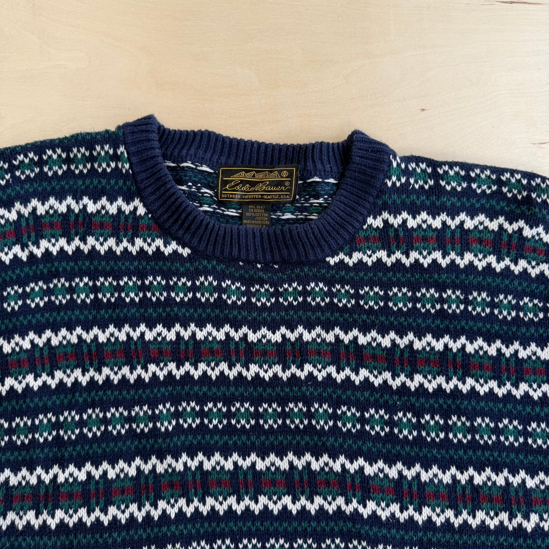 J- Vintage Eddie Bauer Patterned Knit Sweater - M