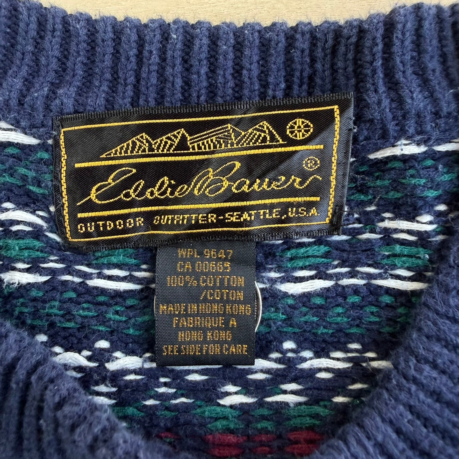 J- Vintage Eddie Bauer Patterned Knit Sweater - M