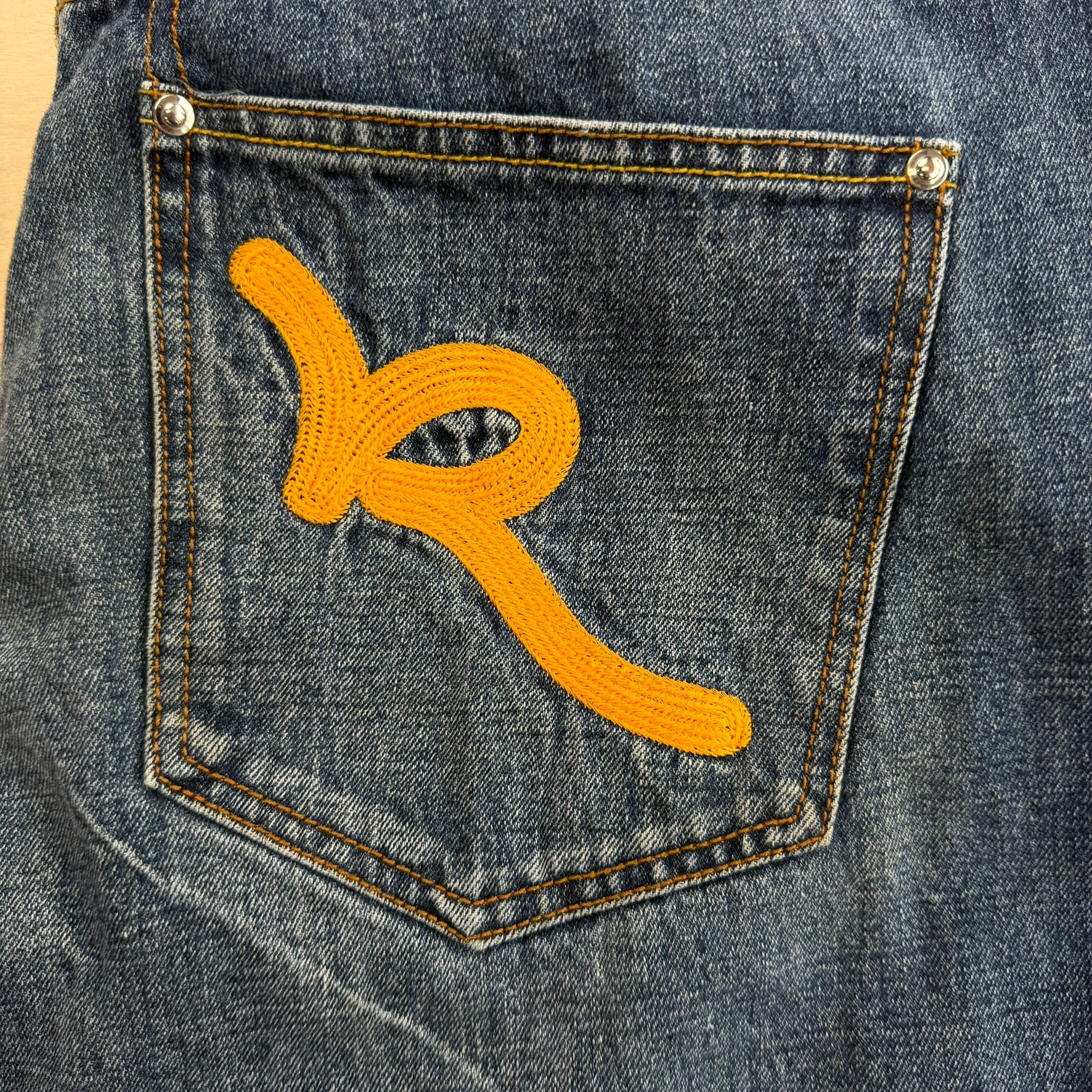 J- Vintage Rocawear Embroidered Logo Denim Jorts - 36 waist 14.5 inseam