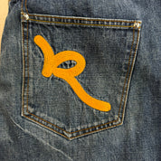 J- Vintage Rocawear Embroidered Logo Denim Jorts - 36 waist 14.5 inseam