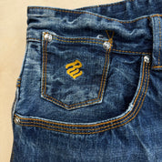 J- Vintage Rocawear Embroidered Logo Denim Jorts - 36 waist 14.5 inseam