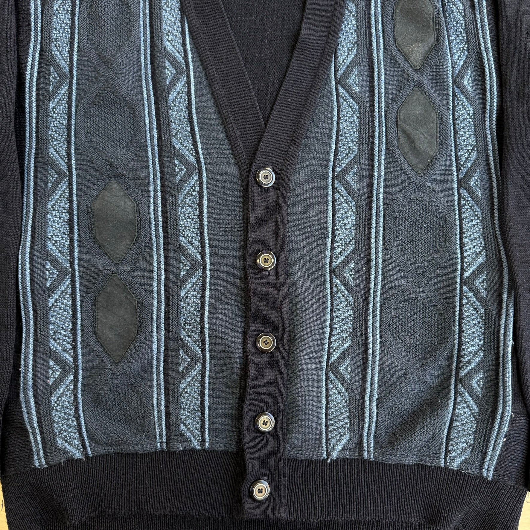 J- Vintage Cooper Made In Canada Patterned Cardigan Knit Sweater - M