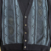 J- Vintage Cooper Made In Canada Patterned Cardigan Knit Sweater - M