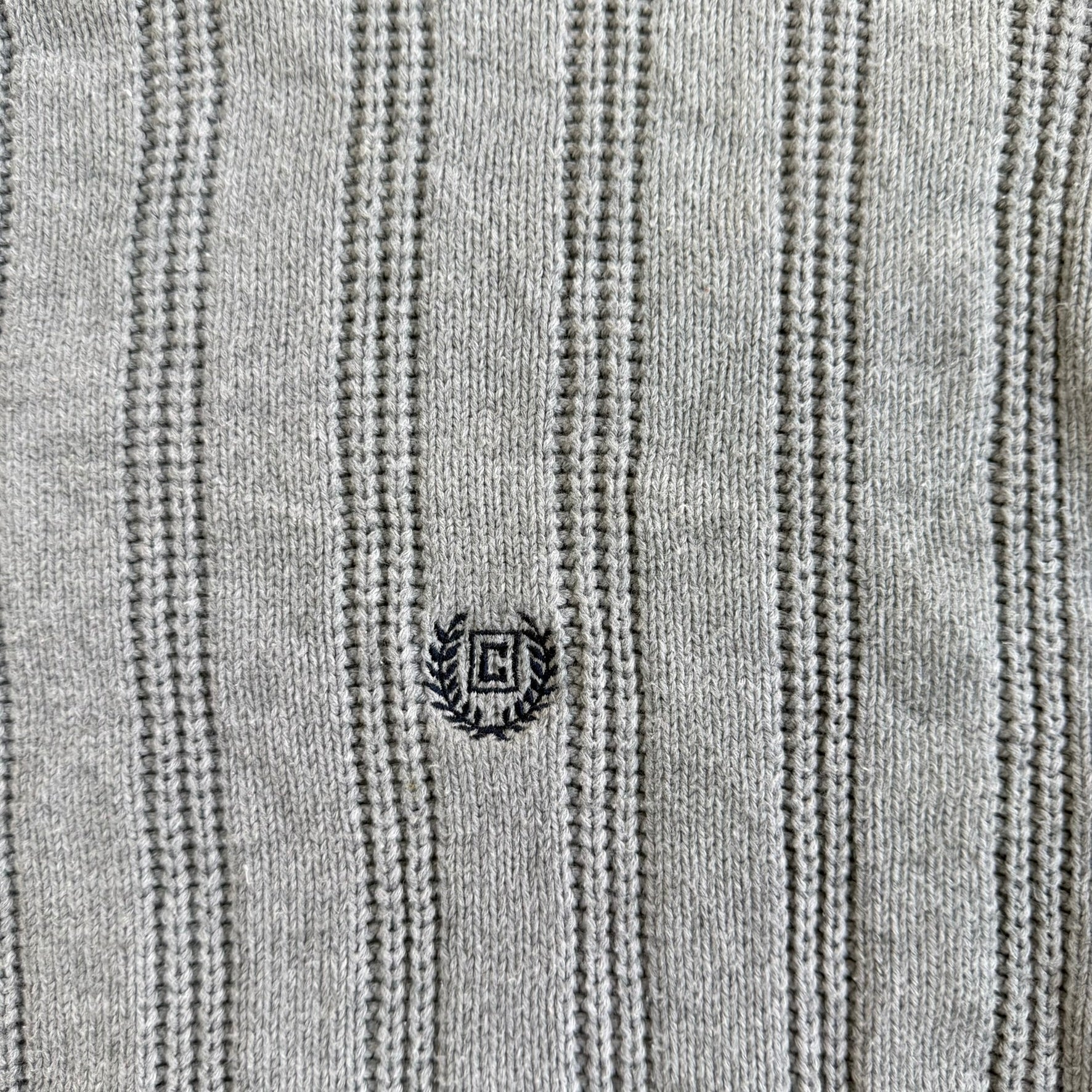 J- Vintage Chaps RL Embroidered Logo Light Grey Knit Sweater - XL