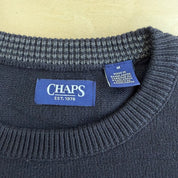 J- Vintage Chaps RL Embroidered Logo Black Knit Sweater - M