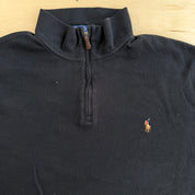 J- Vintage Polo RL Embroidered Logo Quarter Zip Knit Sweater - 2XL
