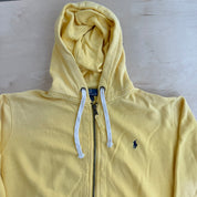 J- Vintage 90s Polo RL Embroidered Logo Yellow Zip Up Hoodie - XL
