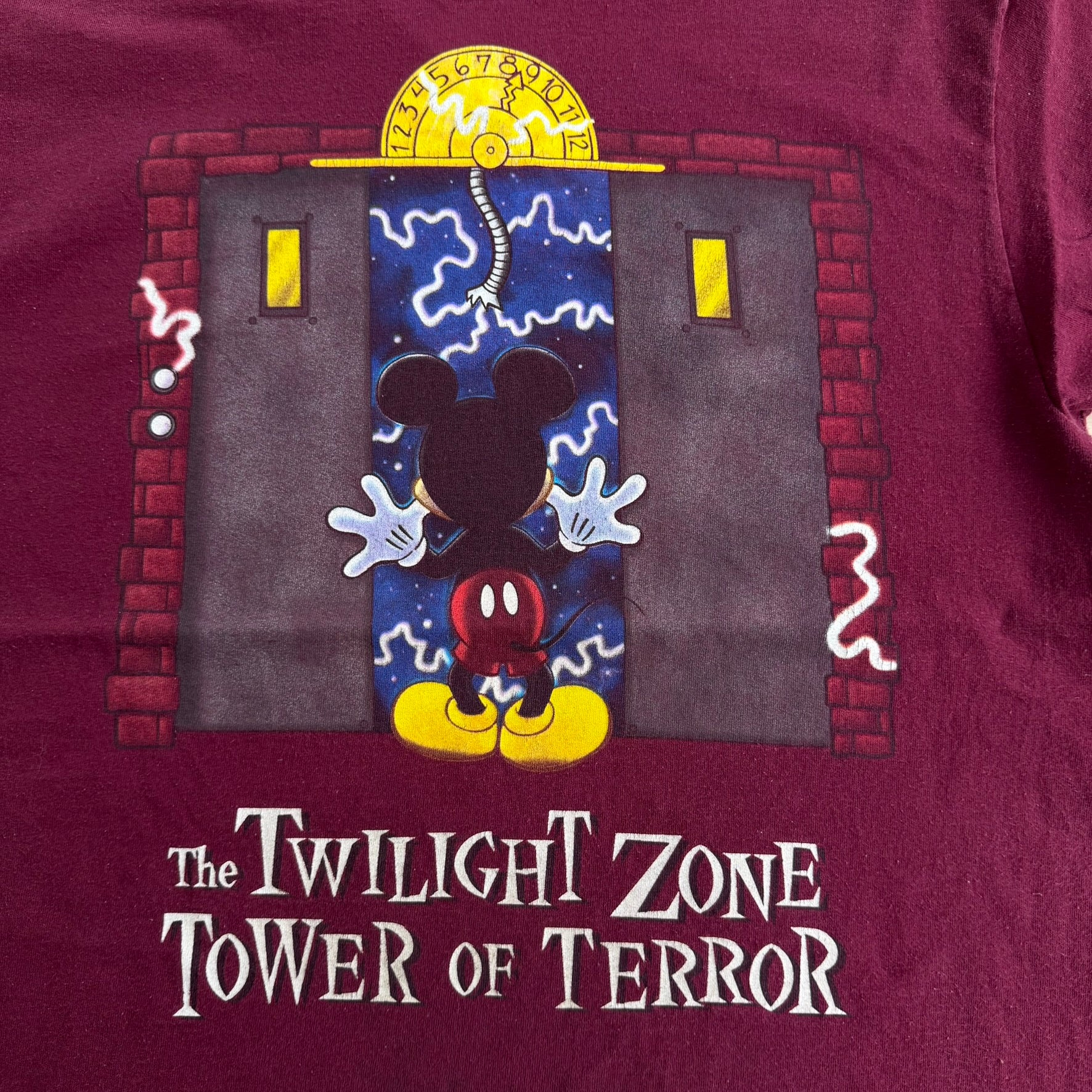 J- Vintage Disney The Twilight Zone Tower Of Terror Mickey Graphic Made In USA Tee - L