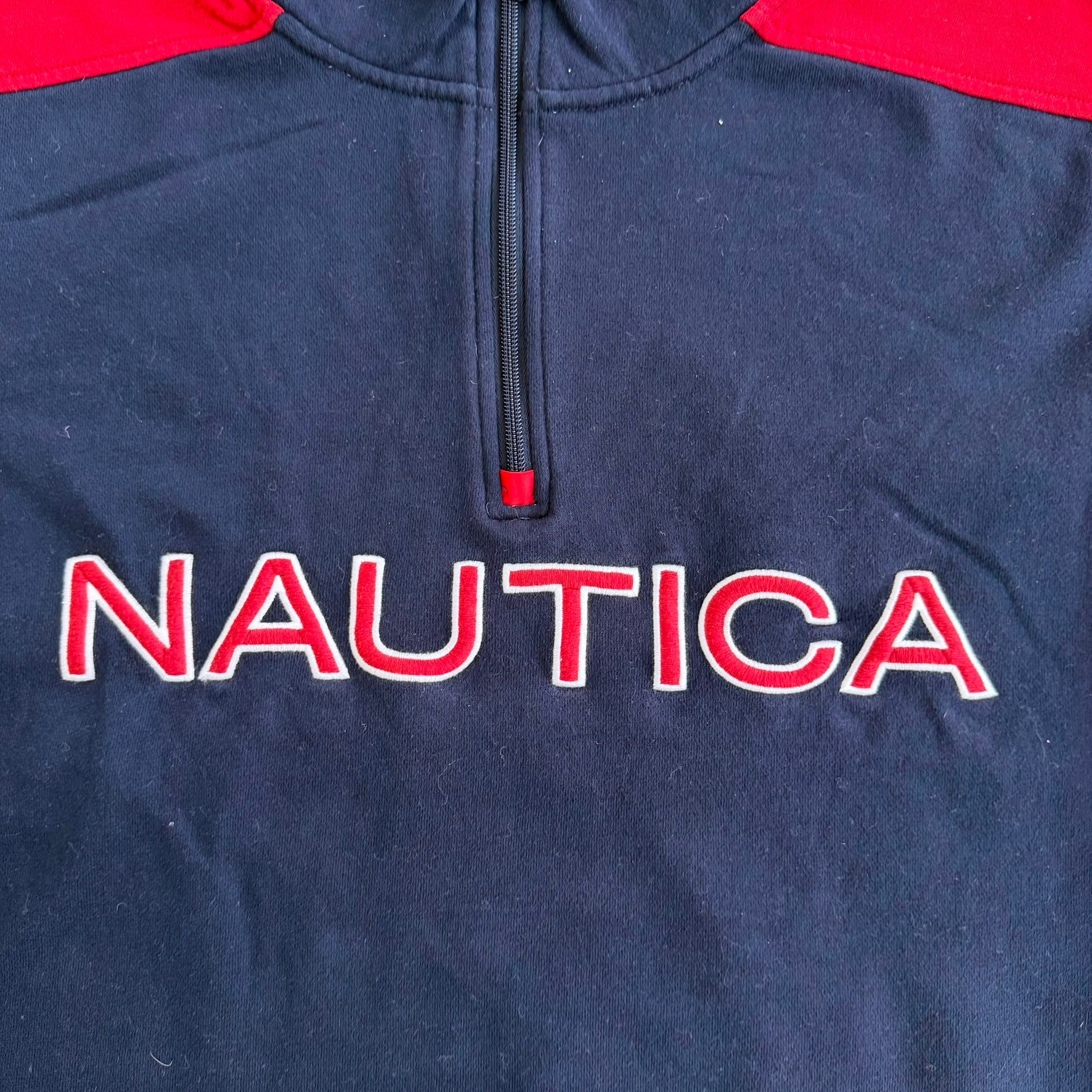 J- Nautica Embroidered Text Quarter Zip Crewneck - XL
