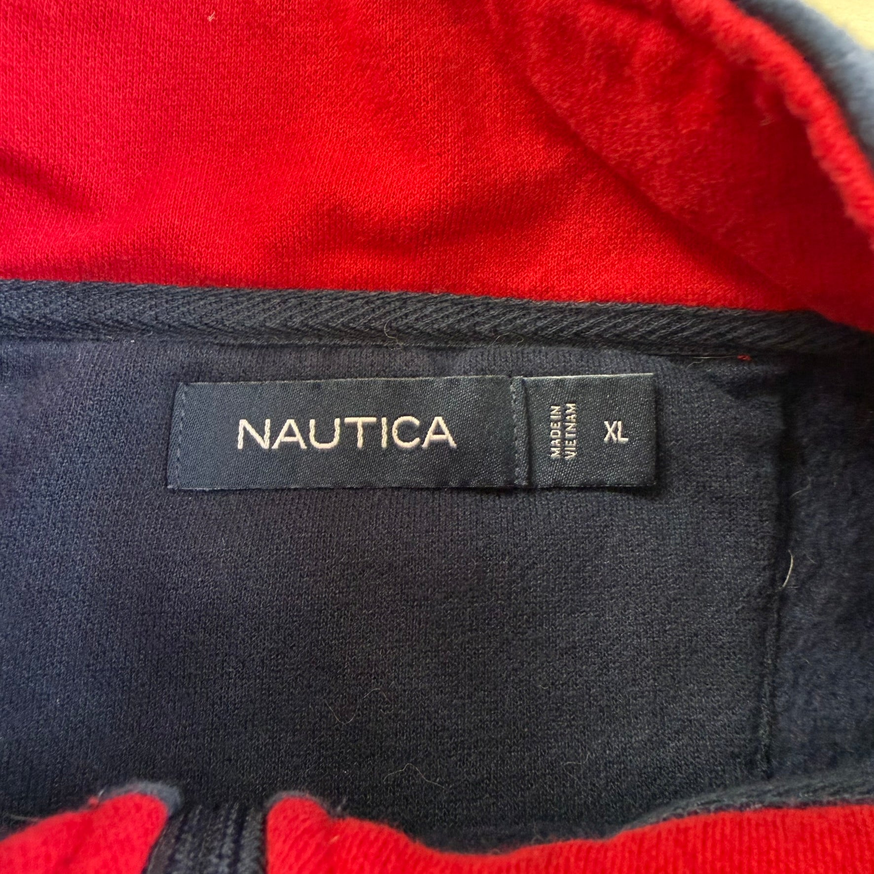 J- Nautica Embroidered Text Quarter Zip Crewneck - XL