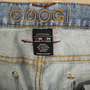 J- Vintage Coogi Embroidered Text Baggy Jeans - 38x34