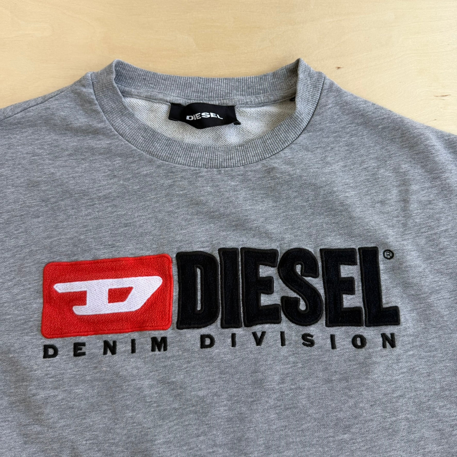 J- Vintage Diesel Denim Division Embroidered Felt Logo Crewneck - M
