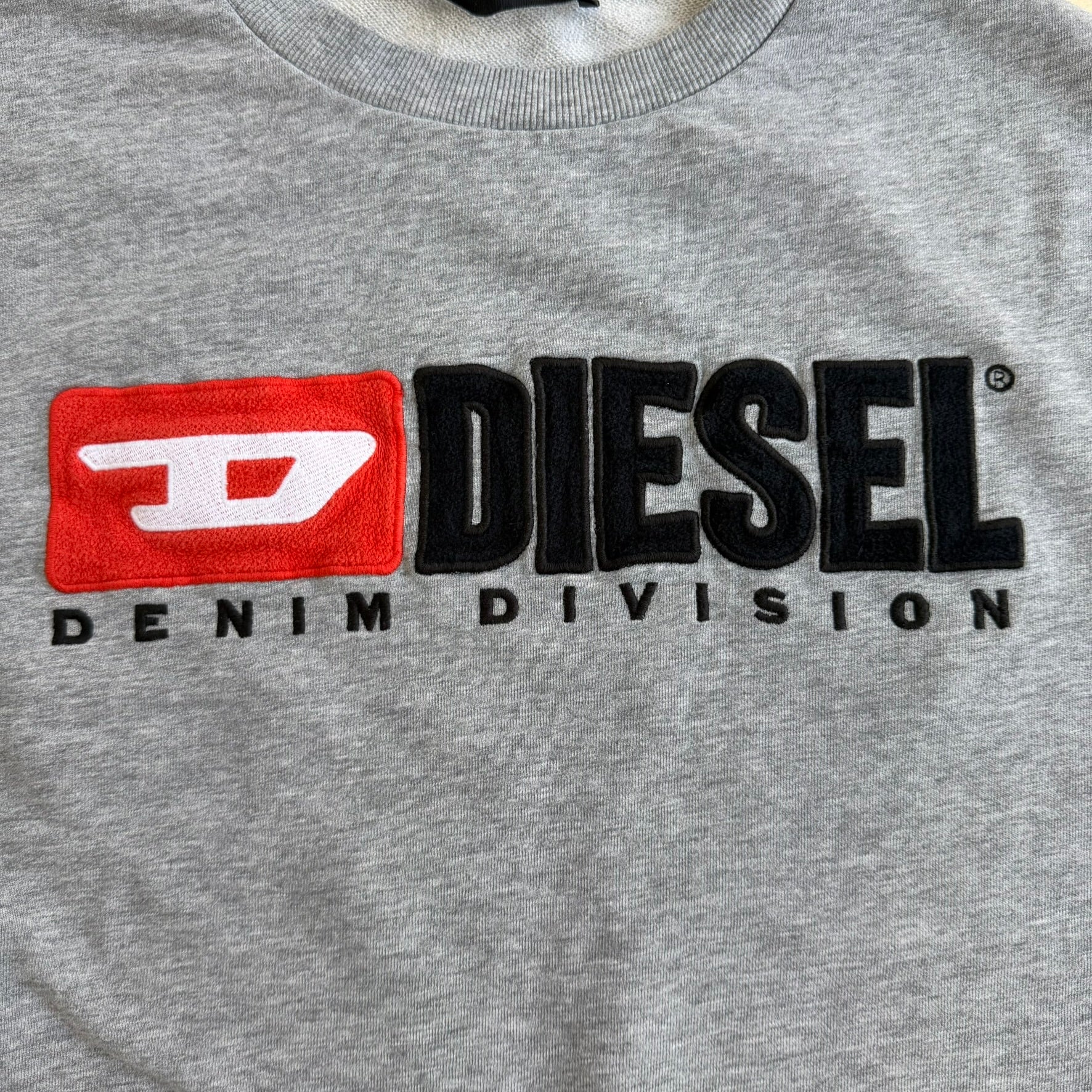 J- Vintage Diesel Denim Division Embroidered Felt Logo Crewneck - M