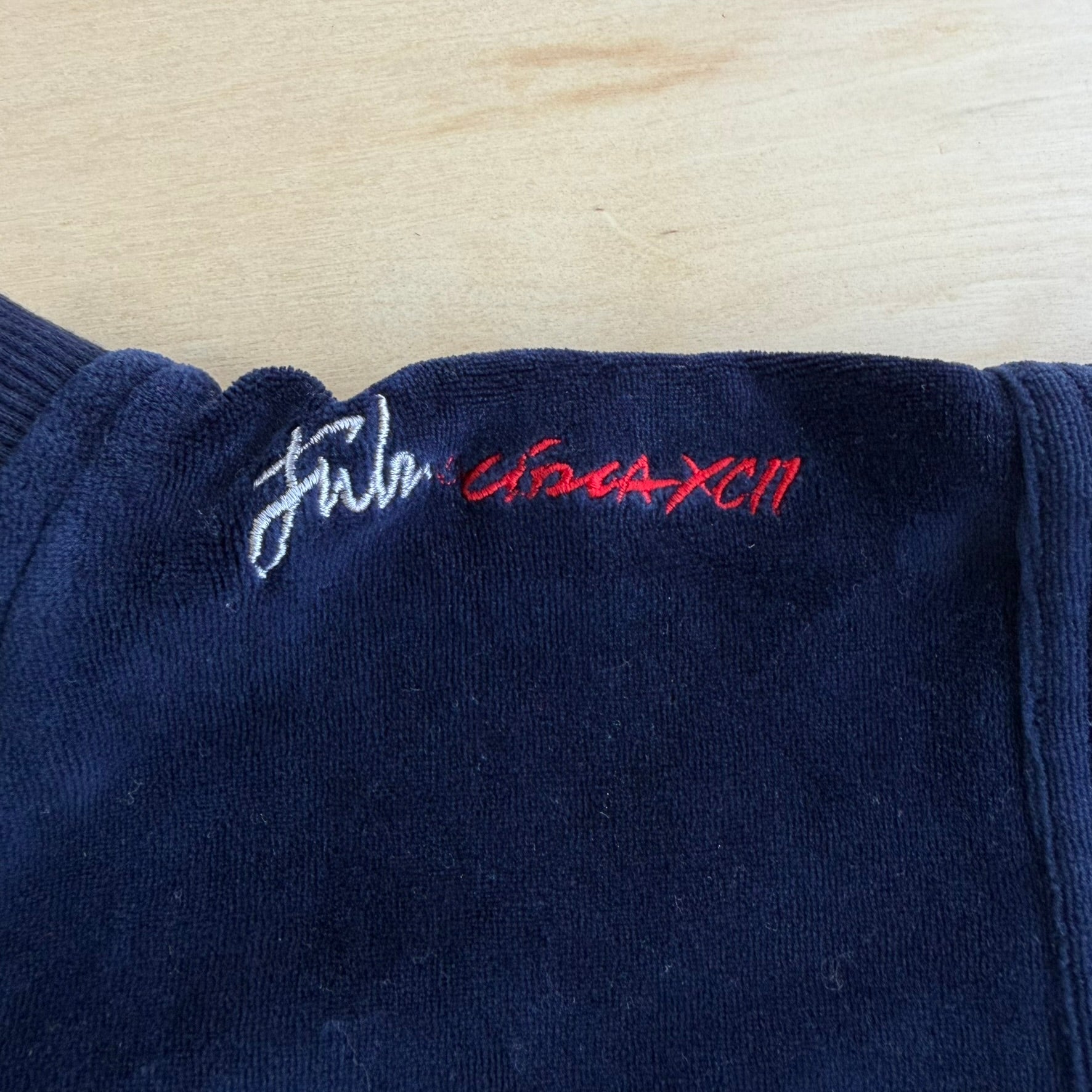 J- Vintage 90s Fubu Embroidered Text Sleeveless Velour Vest - 2XL