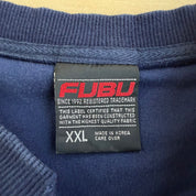 J- Vintage 90s Fubu Embroidered Text Sleeveless Velour Vest - 2XL