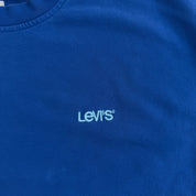 J- Vintage Levi's Embroidered Text Blue Crewneck - L