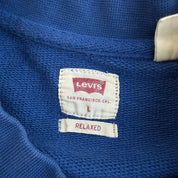 J- Vintage Levi's Embroidered Text Blue Crewneck - L