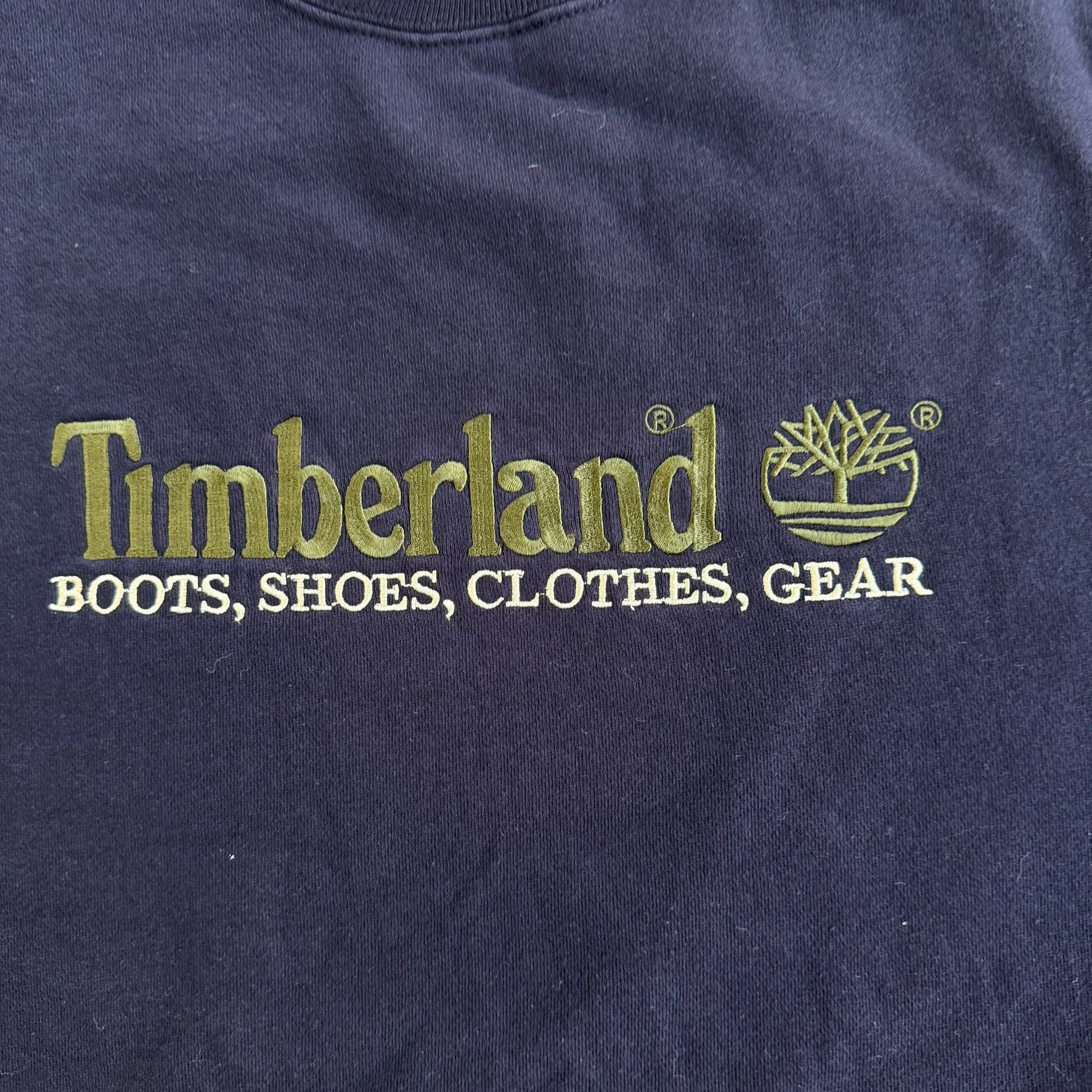 J- Vintage Timberland Embroidered Text & Logo Crewneck - L