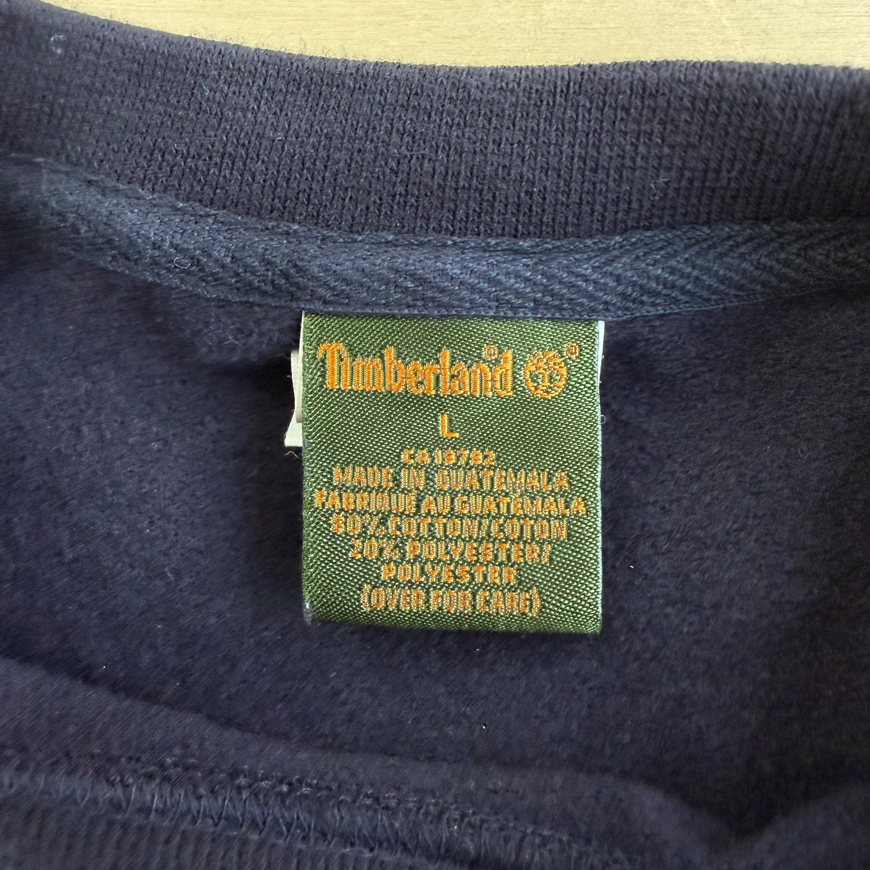 J- Vintage Timberland Embroidered Text & Logo Crewneck - L