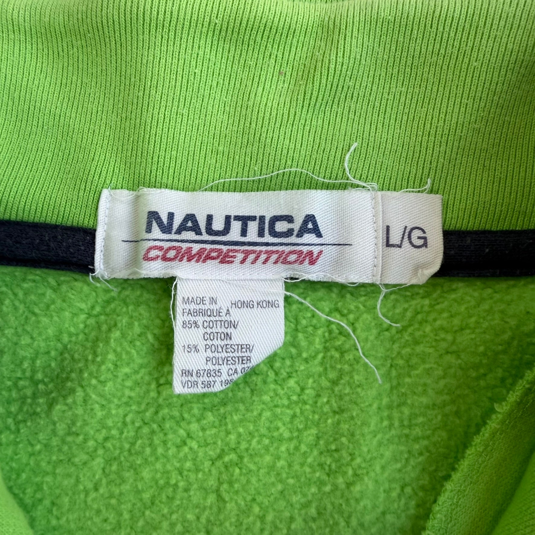 J- Vintage Nautica Competition Embroidered Text Quarter Zip Crewneck - L