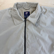 J- Vintage Ralph Lauren Chaps Embroidered Logo Bomber Style Beige Zip Up Jacket - XL