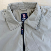 J- Vintage Ralph Lauren Chaps Embroidered Logo Bomber Style Beige Zip Up Jacket - XL