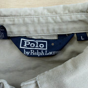 J- Vintage Polo RL Embroidered Logo Bomber Style Beige Zip Up Jacket - L