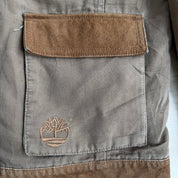 J- Vintage Timberland Leather & Canvas Zip Up Work Jacket - L