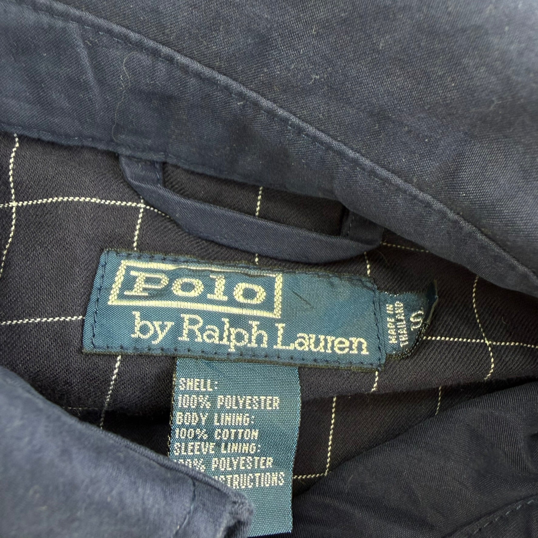 J- Vintage Polo RL Embroidered Logo Bomber Style Navy Zip Up Jacket - S