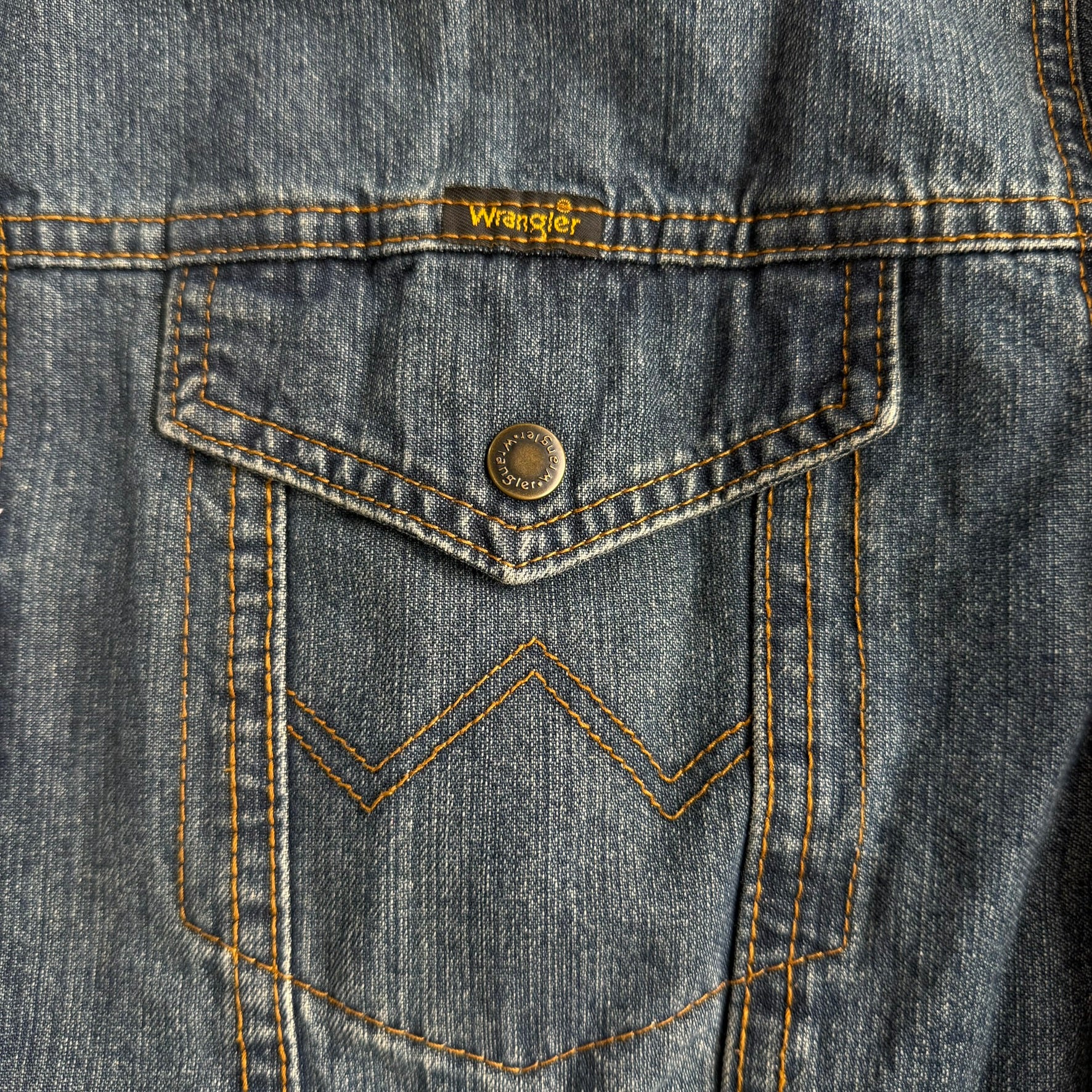 J- Vintage Wrangler Western Plaid Blanket Lined Denim Jacket - L