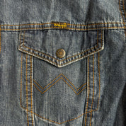 J- Vintage Wrangler Western Plaid Blanket Lined Denim Jacket - L
