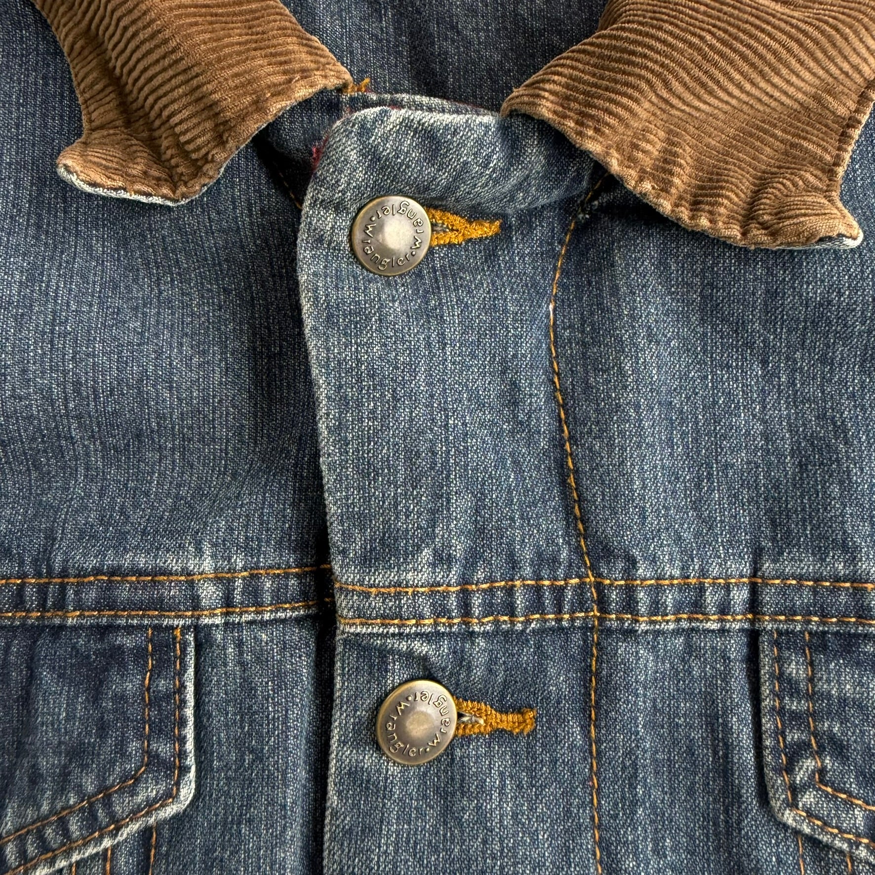 J- Vintage Wrangler Western Plaid Blanket Lined Denim Jacket - L