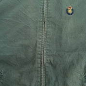 J- Vintage Ralph Lauren Chaps Embroidered Logo Bomber Style Green Zip Up Jacket - XL