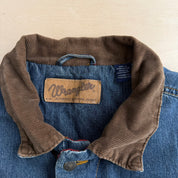 J- Vintage Wrangler Western Plaid Blanket Lined Denim Jacket - L