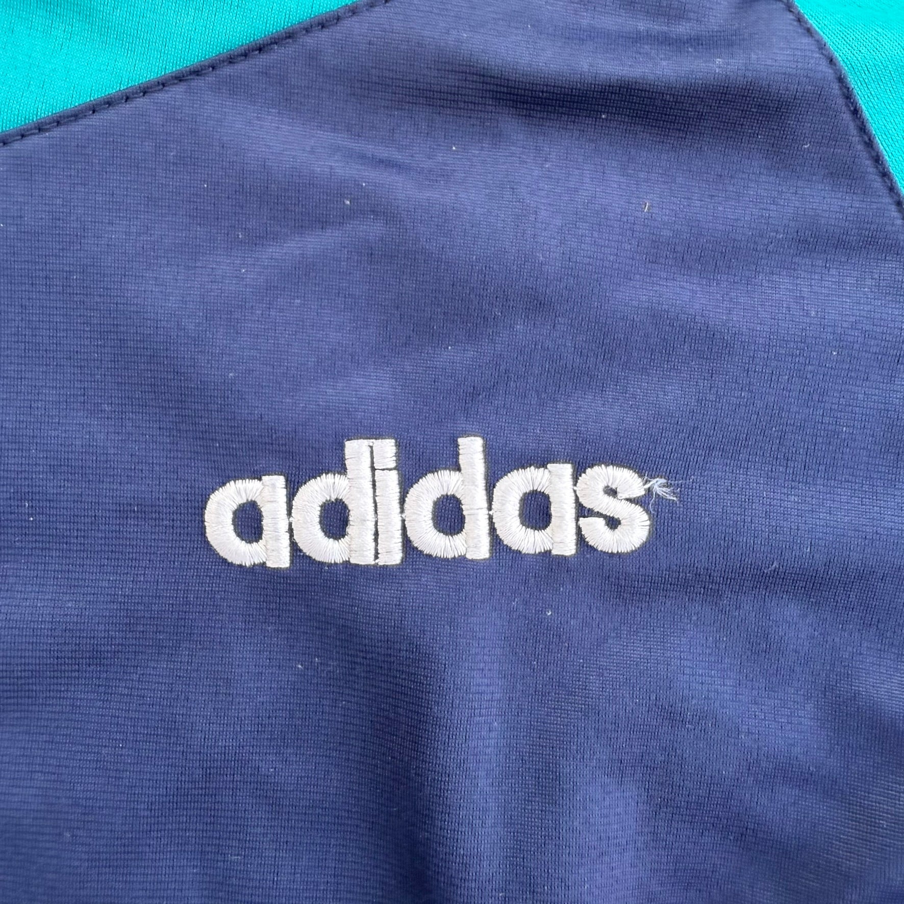 J- Vintage Adidas Embroidered Text Zip Up Track Jacket - M