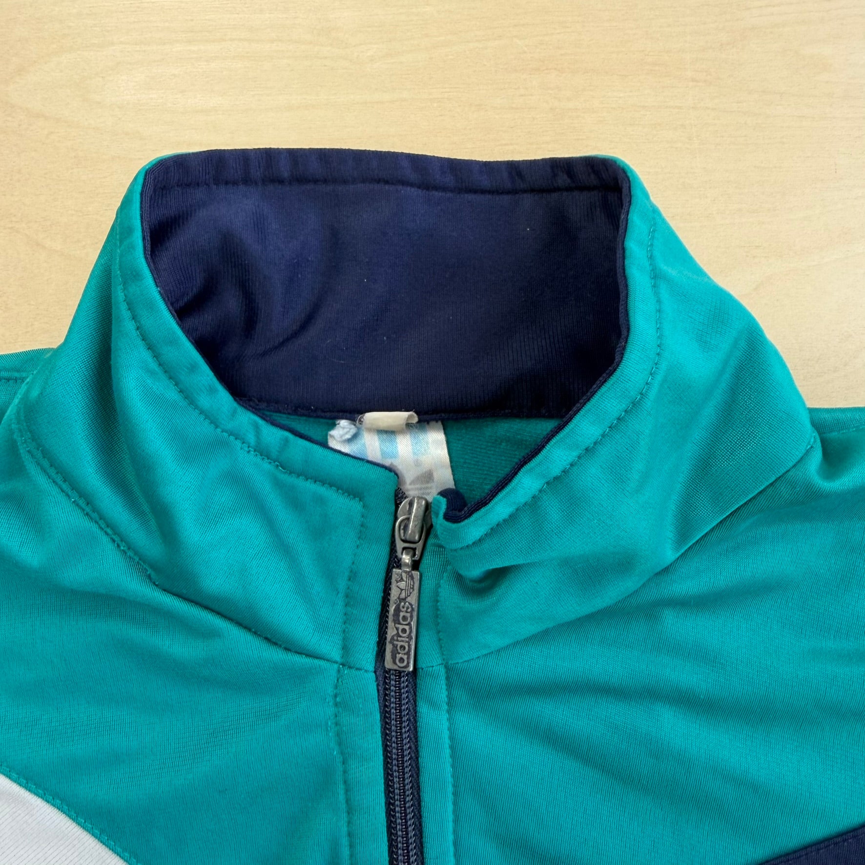 J- Vintage Adidas Embroidered Text Zip Up Track Jacket - M