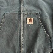 J- Vintage Carhartt Canvas Zip Up Hooded Work Jacket - XL