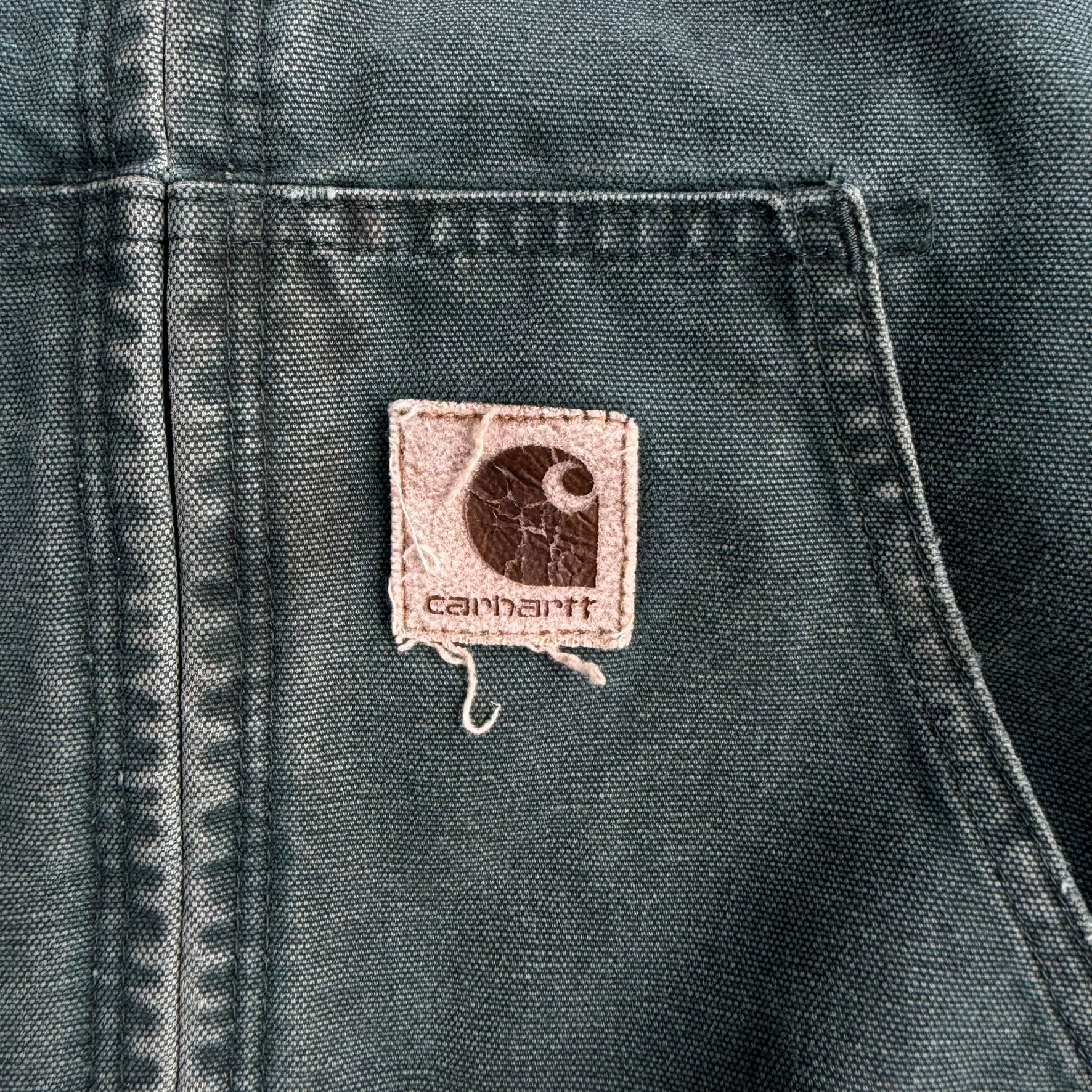J- Vintage Carhartt Canvas Zip Up Hooded Work Jacket - XL