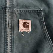 J- Vintage Carhartt Canvas Zip Up Hooded Work Jacket - XL