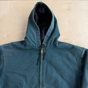 J- Vintage Carhartt Canvas Zip Up Hooded Work Jacket - XL