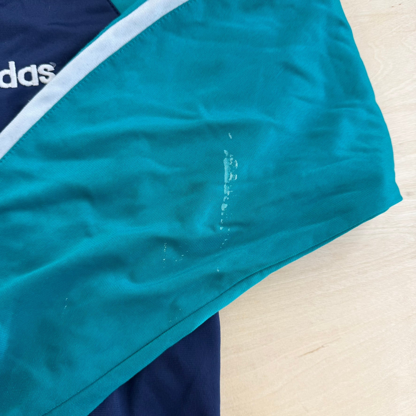 J- Vintage Adidas Embroidered Text Zip Up Track Jacket - M