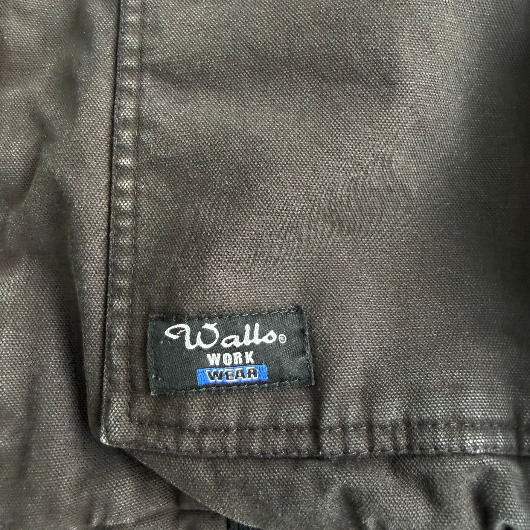 J- Vintage Walls Workwear Faded Black Canvas Hooded Work Jacket - XL