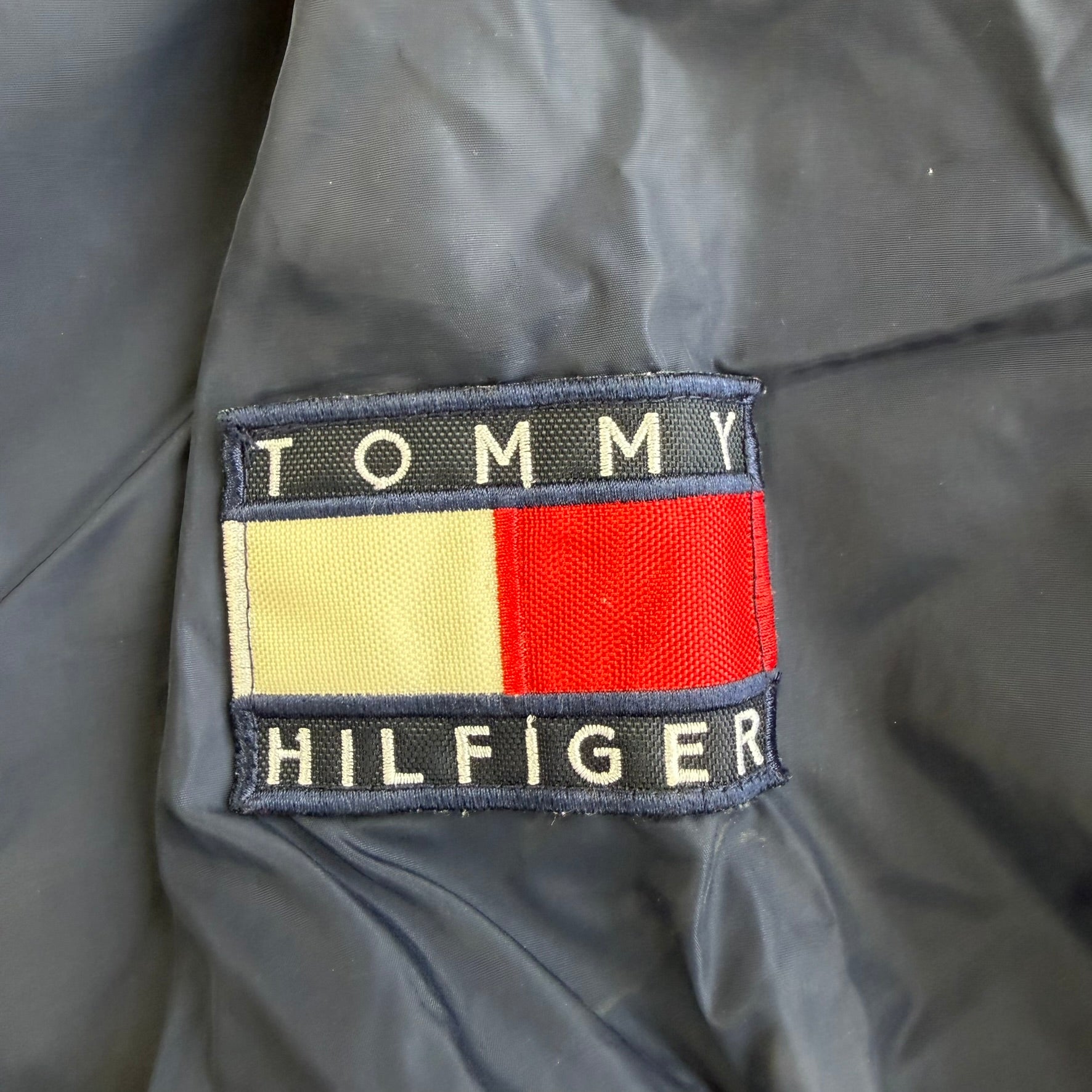 J- Vintage Tommy Hilfiger Embroidered Text Coach Jacket - L