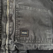 J- Vintage Walls Faded Black Canvas Hooded Work Jacket - L
